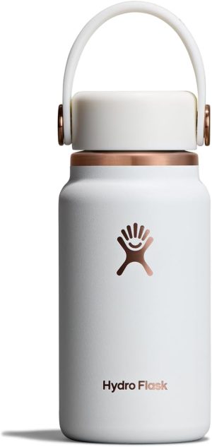 Hydro Flask Micro Bottle - Insulated Mini Leak Proof Flask for Purse or Pocket in 6.7 Oz Chalk White ARC