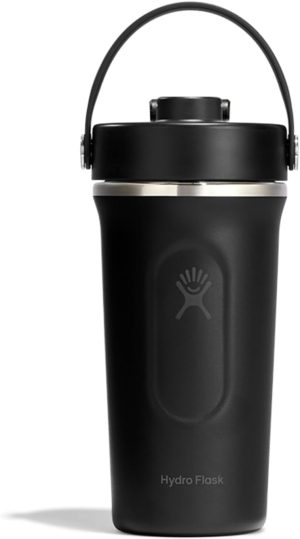 Hydro Flask Shaker Bottle – Insulated Stainless Steel Gym Bottle for Pre Workout & Protein 24 Oz Tonal Black