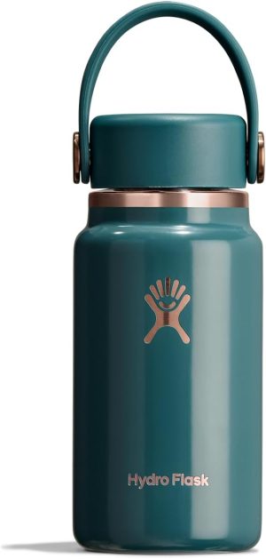 Hydro Flask Micro Bottle - Leak Proof Purse or Pocket Flask - Insulated Mini Water Bottle 6.7 Oz Sea Rose Gold