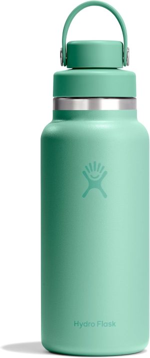 Hydro Flask Water Bottle - Insulated Stainless Steel - Wide Mouth Flex Chug Lid. Non Spill. Leakproof in 32 Oz Mermaid Green